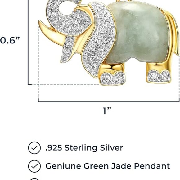 MORGAN & PAIGE .925 Sterling Silver 18K Gold Plated Genuine Jade Necklace - Picture 2 of 4